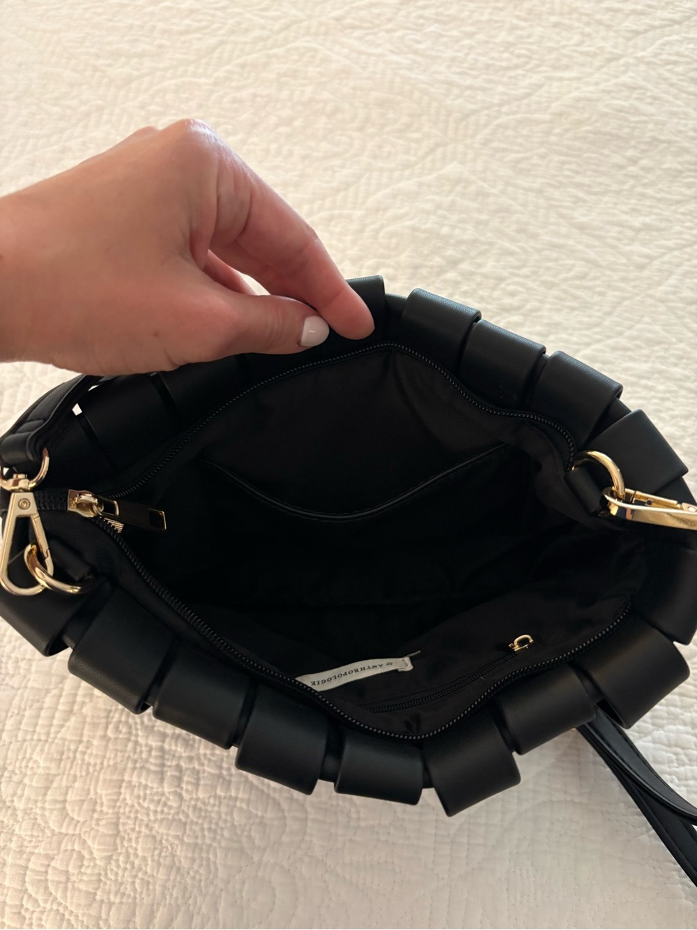 Anthropologie Black Woven Bag/Clutch - Picture 3 of 5